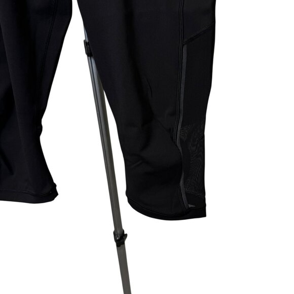 Women's Lululemon Align Crop Pants Size 10 - Black Mesh - Picture 8 of 12